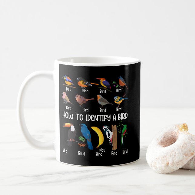 Mug Oiseaux Comment identifier un Oiseau unique (Avec donut)