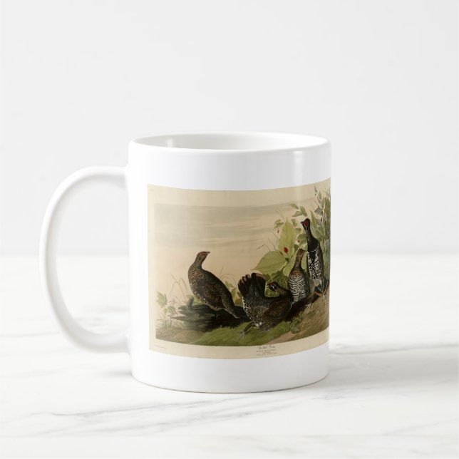Mug Oiseaux d'Amérique du Grouse Audubon tacheté (épin (Gauche)