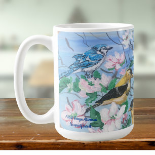 Mug Oiseaux dans la cour arrière Art peint à la main