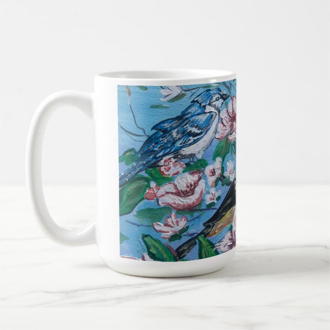 Mug Oiseaux dans la cour arrière Mignon (Gauche)