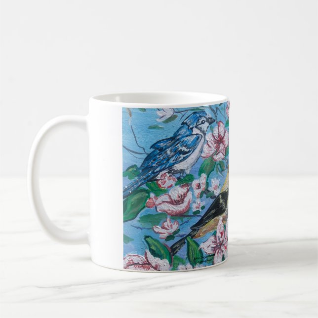 Mug Oiseaux Dans La Nature Bleu (Gauche)