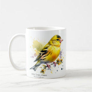 Mug Oiseaux dans le Jardin/Finch Jaune mignonne