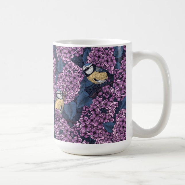 Mug Oiseaux dans le jardin violet lilas (Droite)