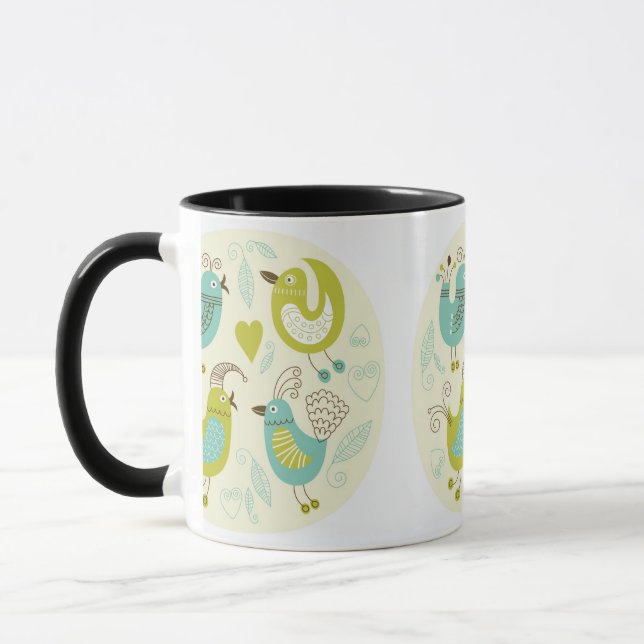 Mug oiseaux de bande dessinée de cate (Gauche)
