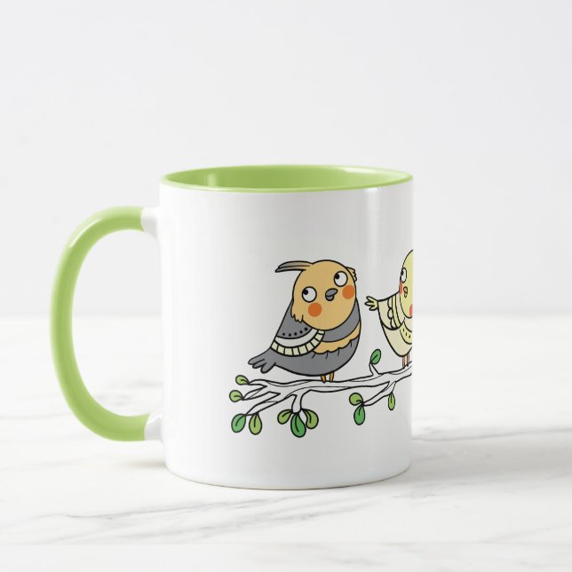 Mug Oiseaux de Dessin Animé Mignons, Illustration  (Gauche)
