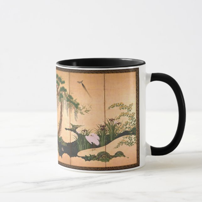 Mug Oiseaux de Kano Eino et fleurs de ressort et d'été (Droite)