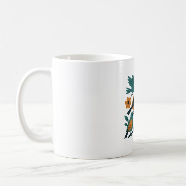Mug Oiseaux de la Forêt Whimsical - Chouette et Songbi (Gauche)