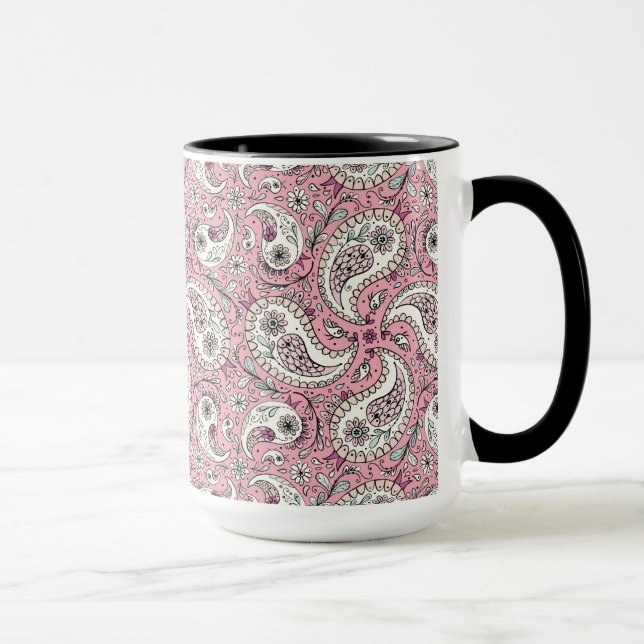 Mug Oiseaux de marguerite en rose bébé (Droite)