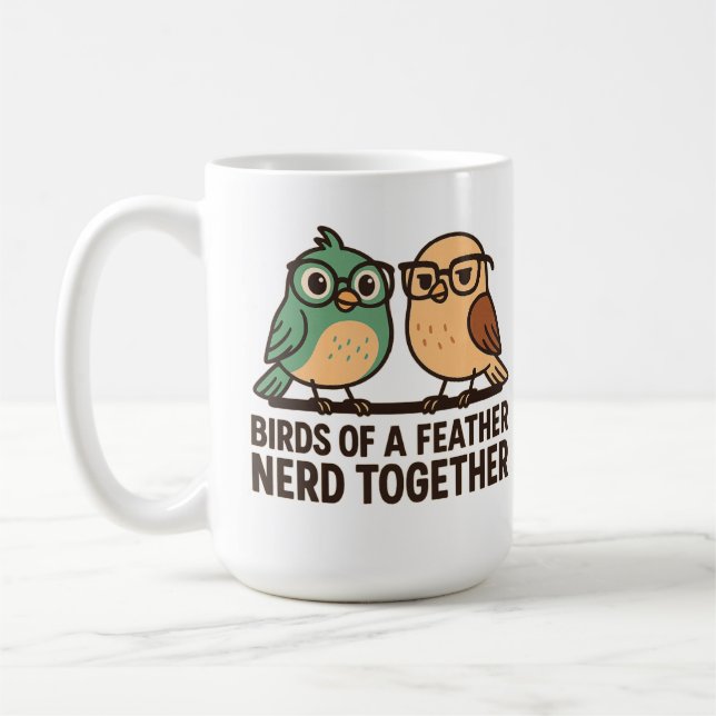 Mug Oiseaux de même plumage s'énervent ensemble Drôle  (Gauche)