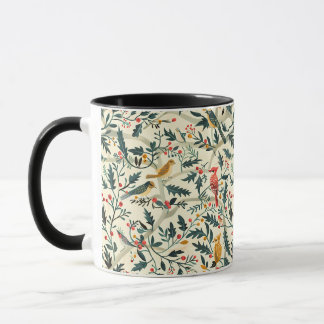 Mug Oiseaux de Noël et Feuilles