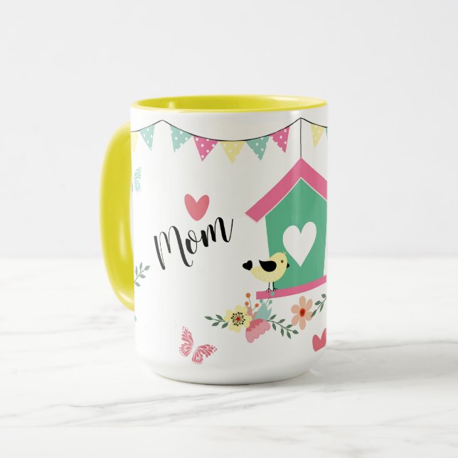 Mug Oiseaux de Whimsical et Birdhouse (Devant gauche)