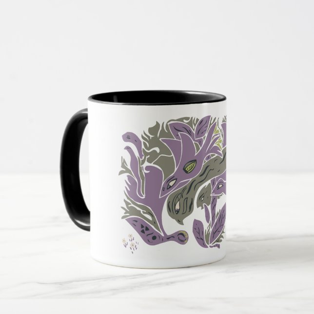Mug Oiseaux d'élevage enchevêtrés TWArt 12-violet (Devant gauche)