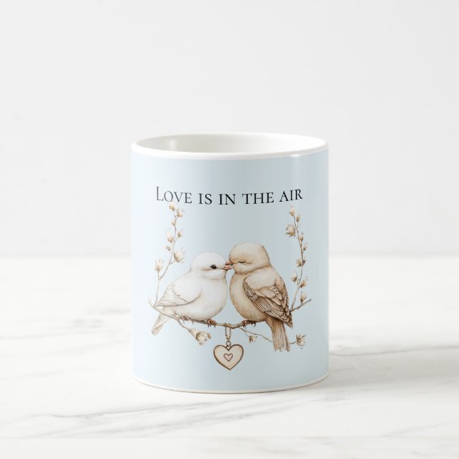 Mug Oiseaux du cœur d'amour romantique  (Centre)