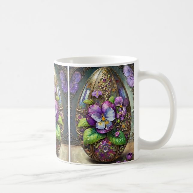 Mug Oiseaux en fleurs Pied violets Fleur sauvage Oeuf  (Droite)
