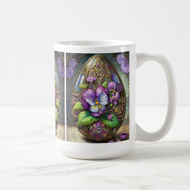 Mug Oiseaux en fleurs Pied violets Fleur sauvage Oeuf  (Droite)