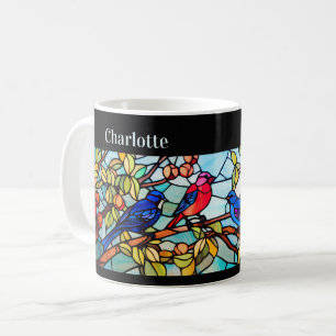 Mug Oiseaux en verre verni Art Déco Personnalisés