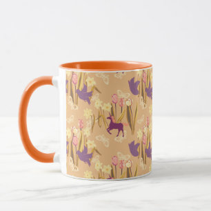 Mug Oiseaux et licornes sur la prairie printanière