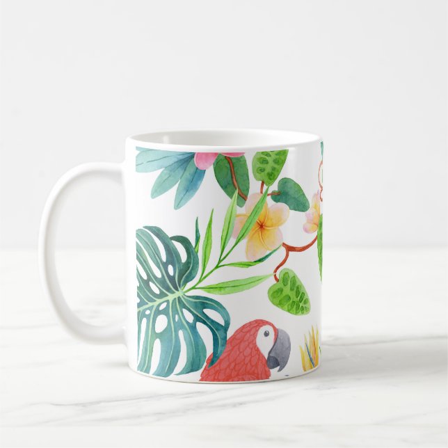 Mug Oiseaux exotiques, aquarelle de la forêt tropicale (Gauche)