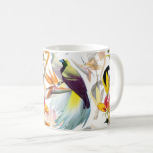 Mug Oiseaux exotiques du paradis et des fleurs Aquarel