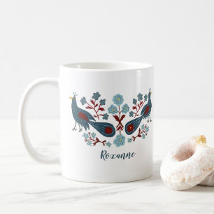 Mug Oiseaux Fleurs Boho Design CUSTOMISÉ