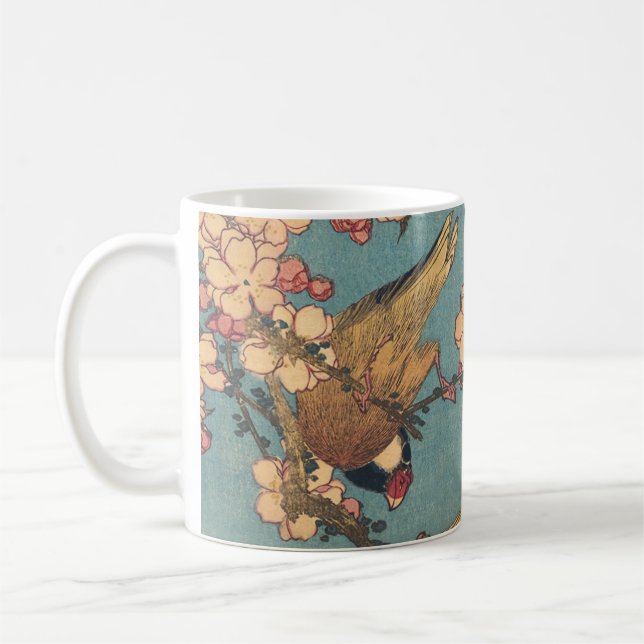 Mug Oiseaux Fleurs Hokusai Art Japonais (Gauche)
