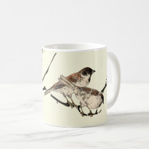 Mug Oiseaux Japonais vintages Et Fleurs De Cerisiers