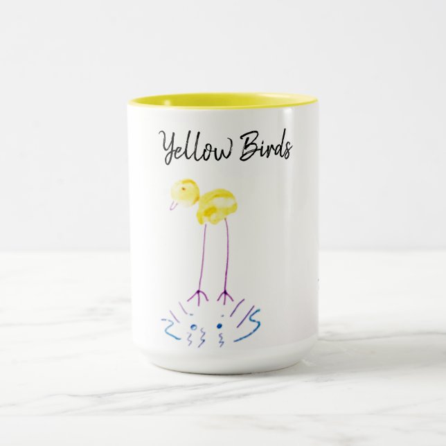 Mug Oiseaux jaunes - lunatiques - mignons (Centre)