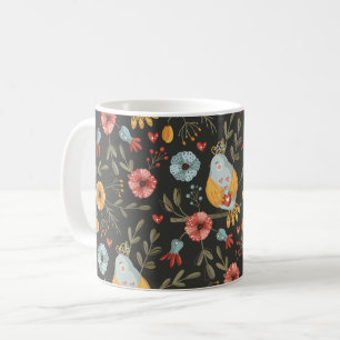 Mug Oiseaux Motif floral bohème