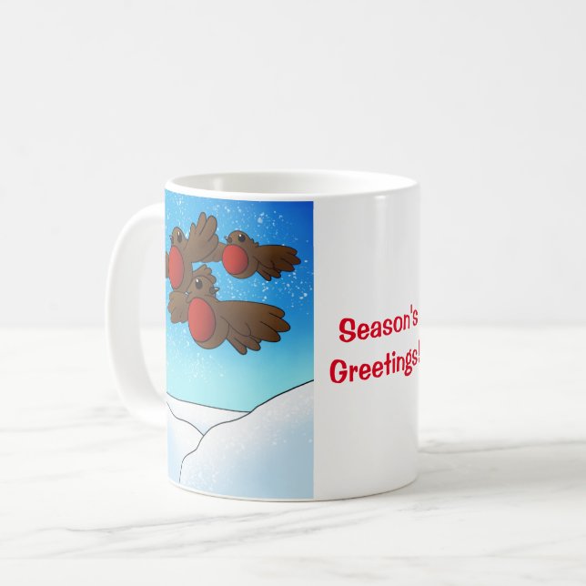 Mug Oiseaux Robin de Noël (Devant gauche)