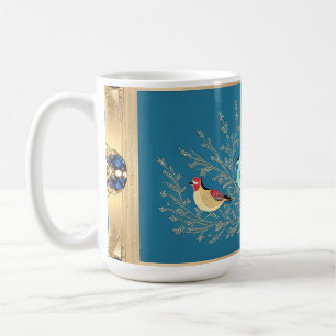 Mug Oiseaux sur fond floral élégant