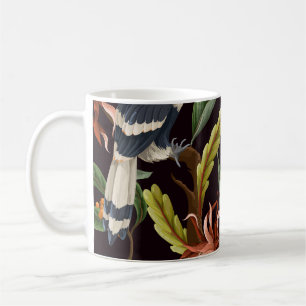 Mug Oiseaux tropicaux : Feuilles Vintages & Fleurs