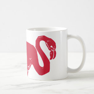 Mug Oiseaux vintage, un flamant rose avec une patte en