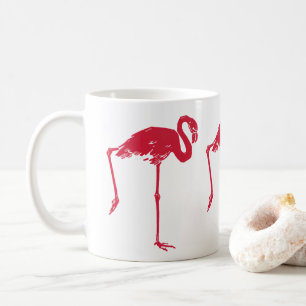 Mug Oiseaux vintage, un flamant rose avec une patte le