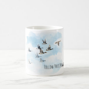 Mug Oiseaux volant ciel bleu nuages