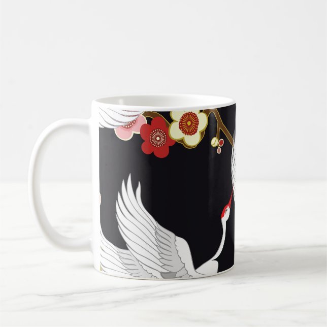 Mug Oiseaux volants : Heron de grue japonais. (Gauche)