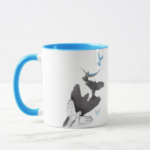 Mug Oiseaux volants Illusion de l'ombre à la main Surr