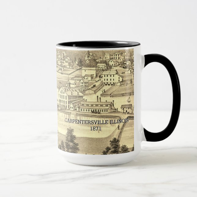 Mug Oiseaux Vue oeil Carpentersville Illinois 1871 Lit (Droite)