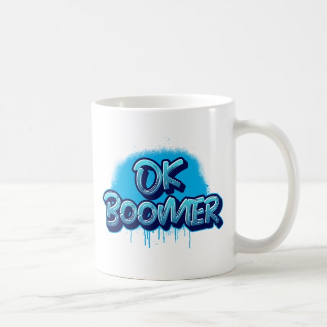 Mug Ok Boomer en Graffiti bleu (Droite)