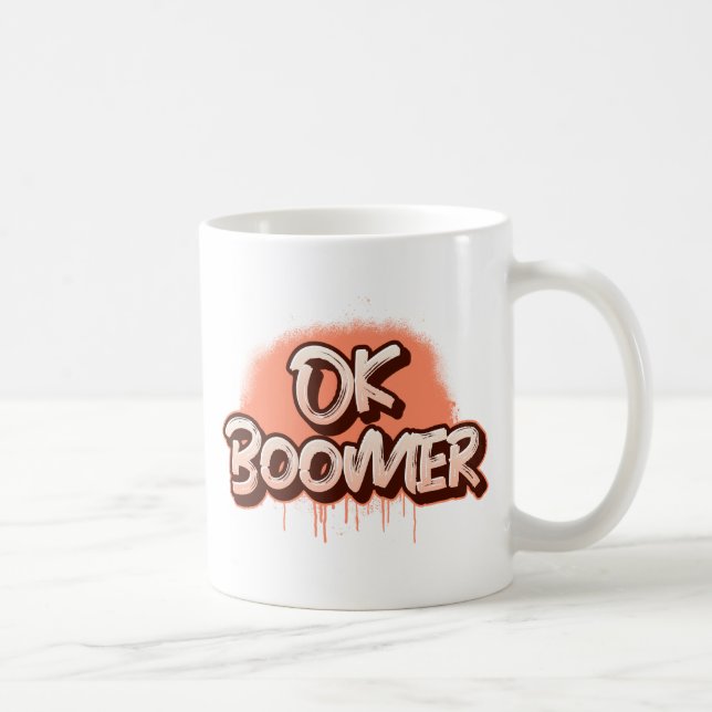 Mug Ok Boomer en Graffiti Rouge (Droite)