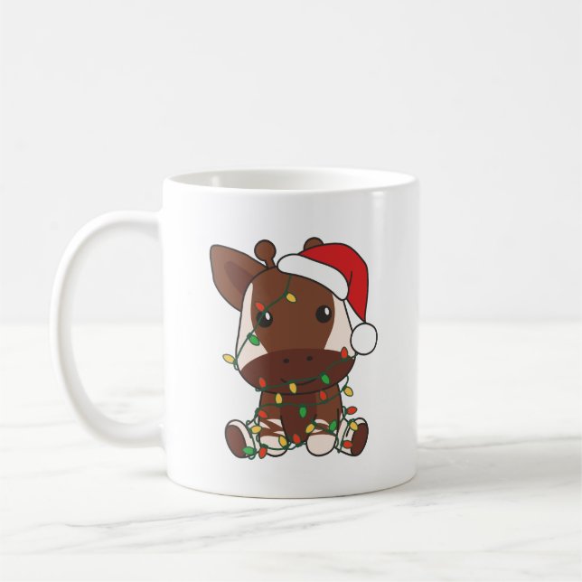 Mug Okapi Noël Animaux d'hiver Vacances Okapis (Gauche)
