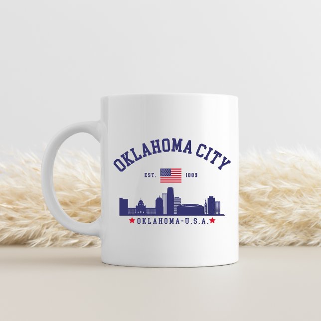 Mug Oklahoma City Skyline – Stars & Stripes (Créateur téléchargé)