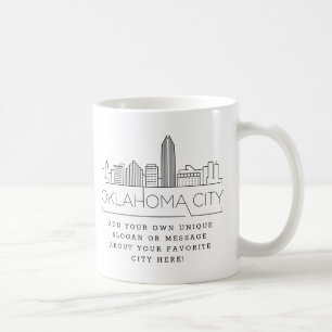 Mug Oklahoma City Stylisée Skyline   Slogan personnali