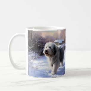 Mug Old English Sheepdog Laisser neiger Noël