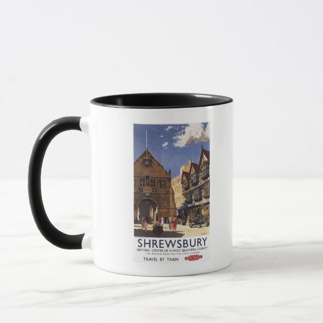 Mug Old Market Hall Voir l'affiche des chemins de fer  (Gauche)