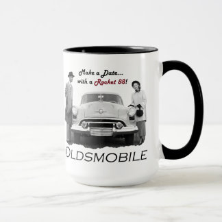 Mug Oldsmobile "font une date… avec un Rocket 88 !"