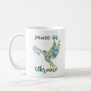 Mug Olive branche colombe de paix drapeau ukrainien co