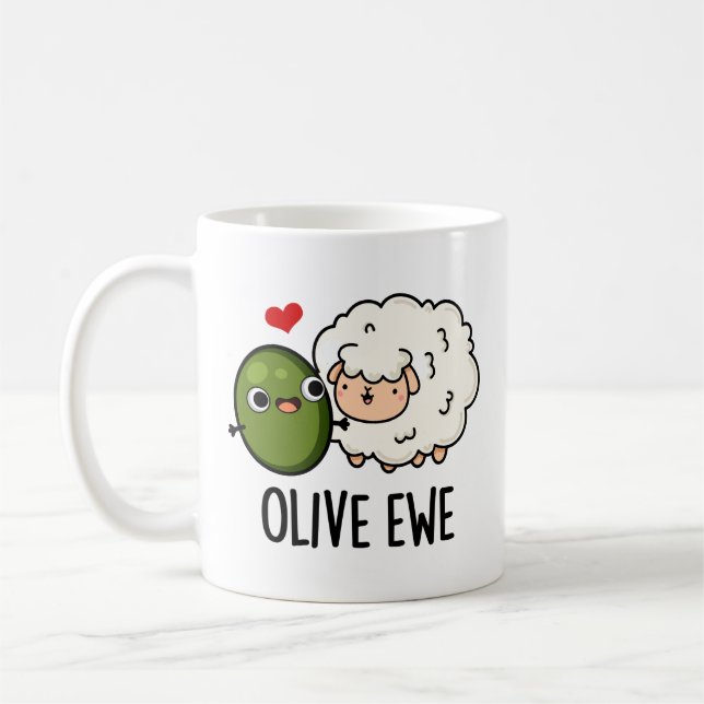 Mug Olive Ewe drôle Amour Pun (Gauche)