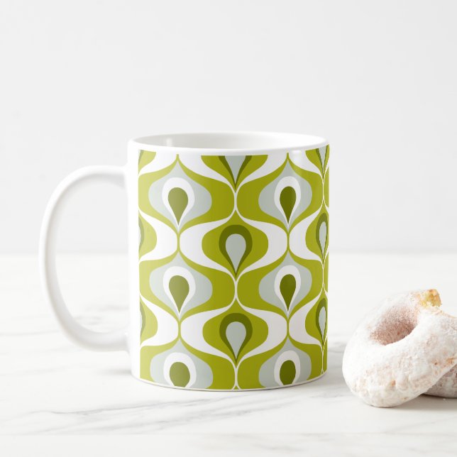 Mug Olive Green Ogee Motif ovale (Avec donut)
