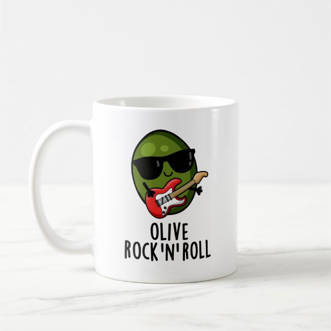 Mug Olive Rock Et Roll Funky Rocker Olive Pun (Gauche)