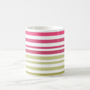 Mug olive rose rayée